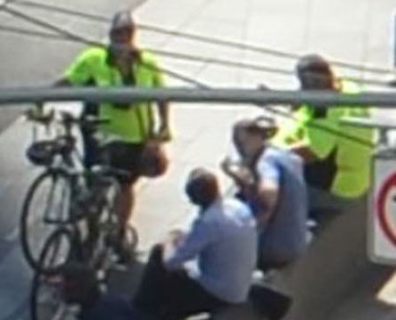 Fat Guy on Earth Cam in Times Square